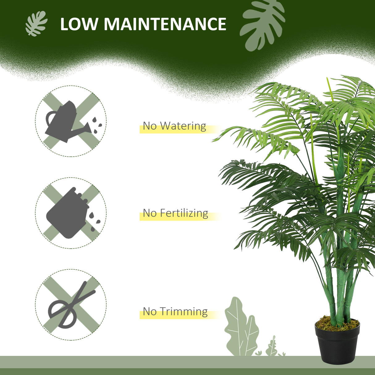125cm Artificial Palm Tree – 18 Leaves