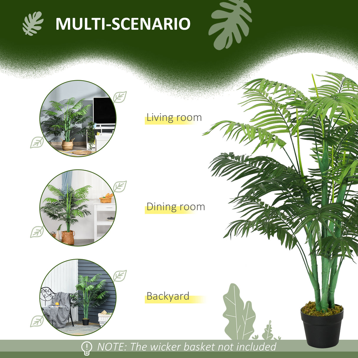125cm Artificial Palm Tree – 18 Leaves