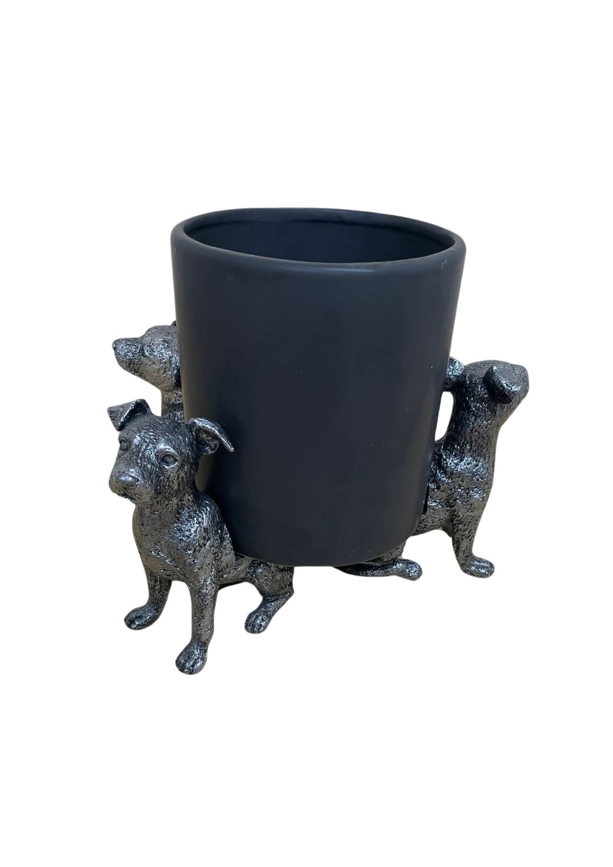 Set of Silver Jack Russell Dog Pot Risers