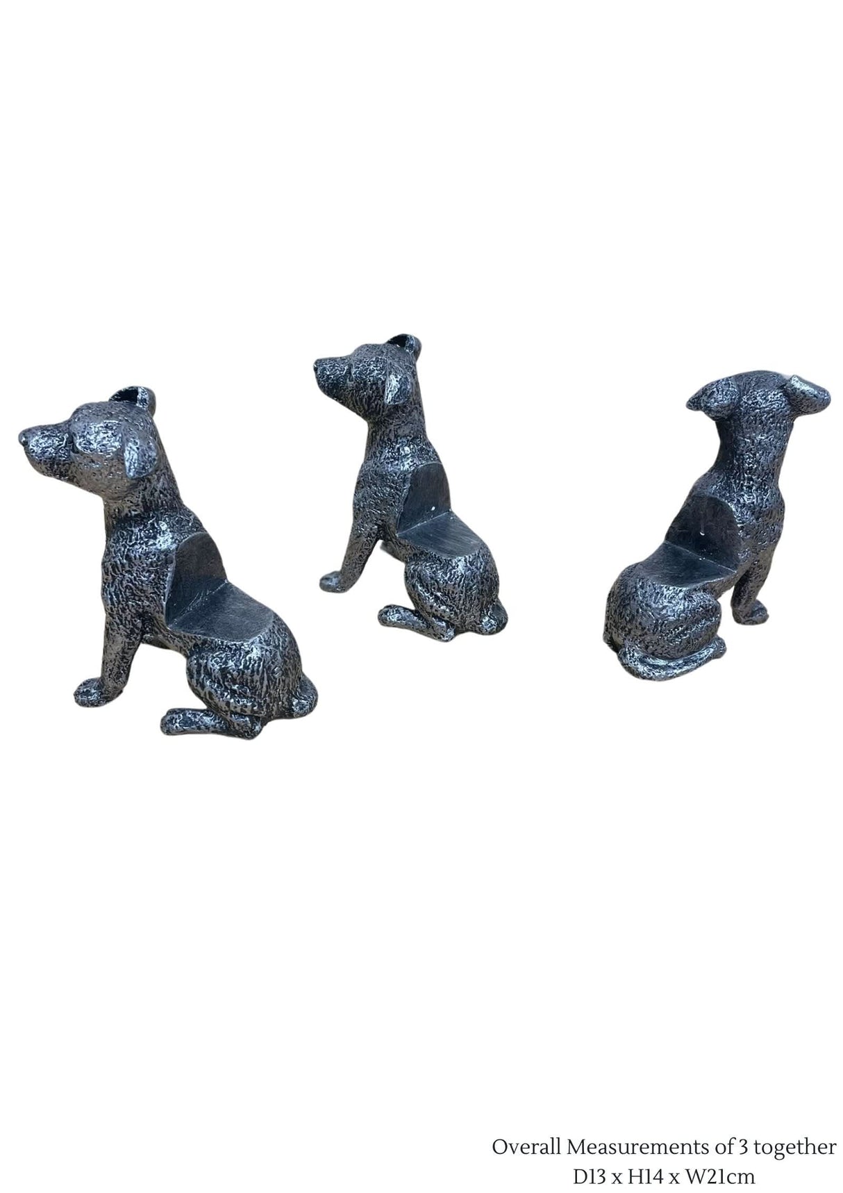 Set of Silver Jack Russell Dog Pot Risers