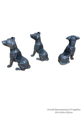 Set of Silver Jack Russell Dog Pot Risers