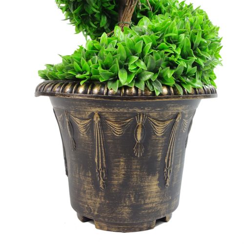 120cm Green Large Leaf Spiral Tree with Decorative Planter