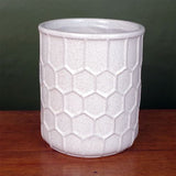 White Honeycomb Speckled Ceramic Planter