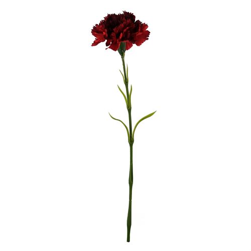 65cm Red Carnations with Glass Ball Vase