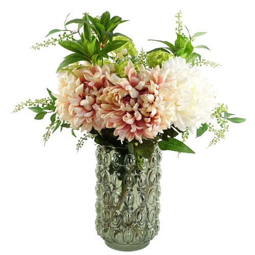 55cm Artificial Chrysanthemum Glass Retro Vase Arrangement