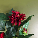 Artificial Dahlia Flowering Plant – Red