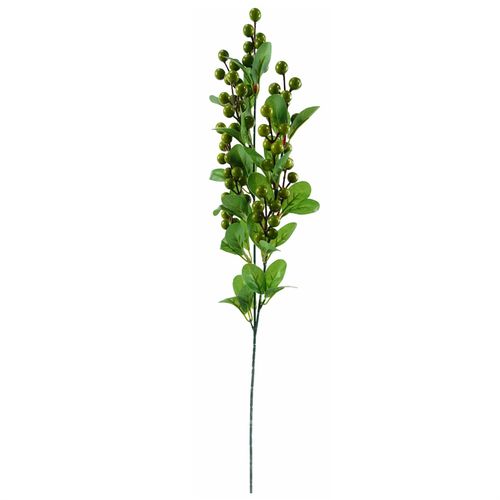 80cm Artificial Red Lily Arrangement with Silver Glass Vase