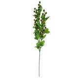 80cm Artificial Red Lily Arrangement with Silver Glass Vase