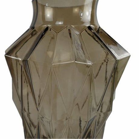 Brown Geometric Glass Vase