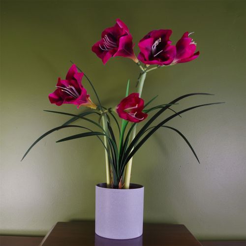 Artificial Amaryllis Flowering Plant – Pink