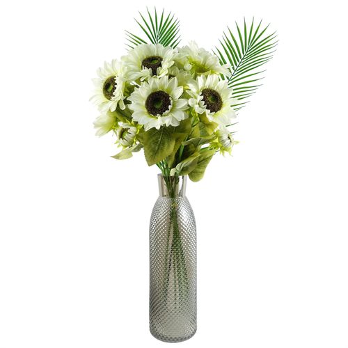 100cm White Artificial Sunflower Arrangement