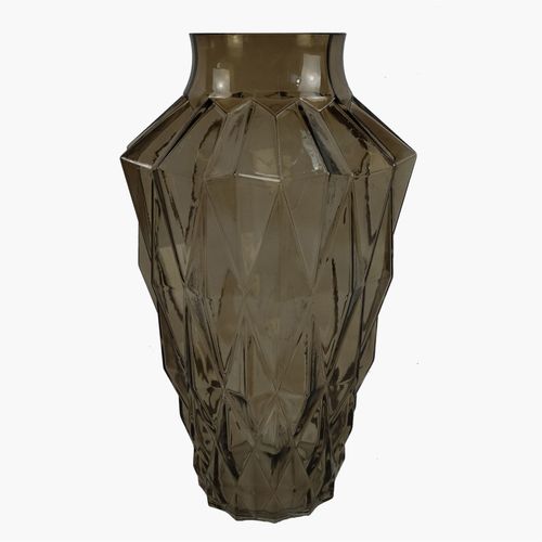 Brown Geometric Glass Vase