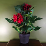 Artificial Dahlia Flowering Plant – Red