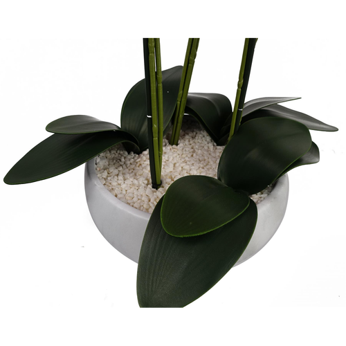 60cm Artificial Orchid – Black & White Ceramic Planter